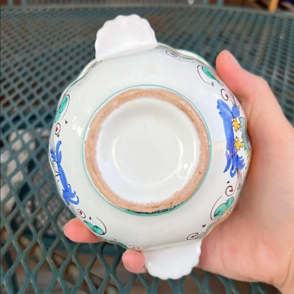 Cama Deruta Italy Italian Hand Painted Green Rooster Chicken Orvieto Ceramic Dis